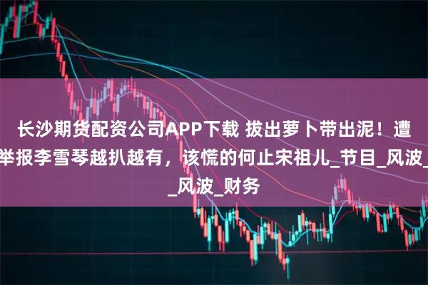 长沙期货配资公司APP下载 拔出萝卜带出泥！遭实名举报李雪琴越扒越有，该慌的何止宋祖儿_节目_风波_财务