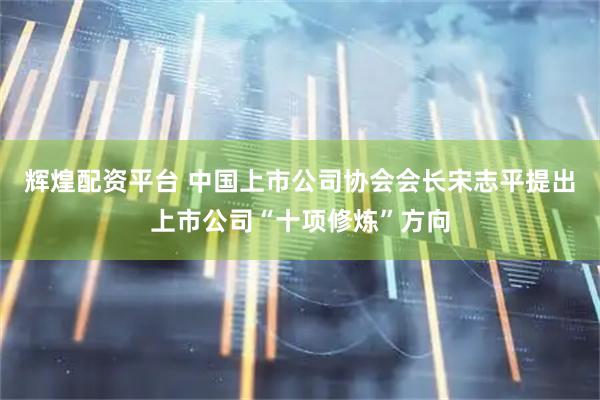 辉煌配资平台 中国上市公司协会会长宋志平提出上市公司“十项修炼”方向